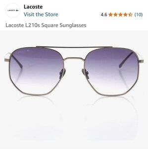 Lacoste Silver and Blue Sunglasses with Geometric Design